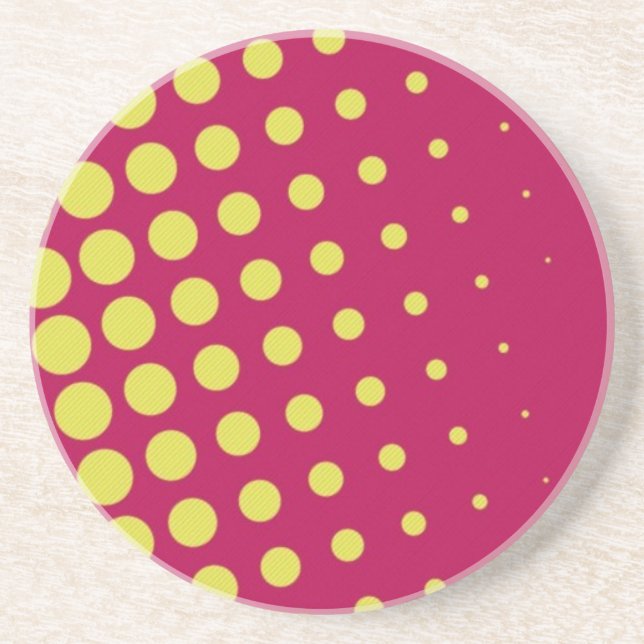 Retro yellow dots coaster (Front)