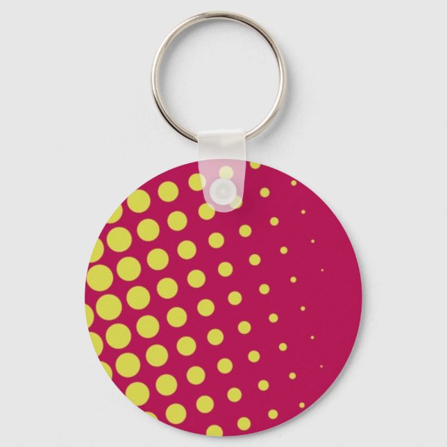 Retro yellow dots keychain (Front)