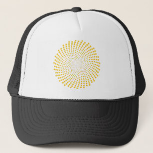 Retro yellow dotted spiral. trucker hat