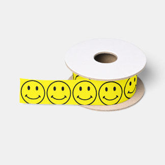 Retro Yellow Face Ribbon Satin Ribbon