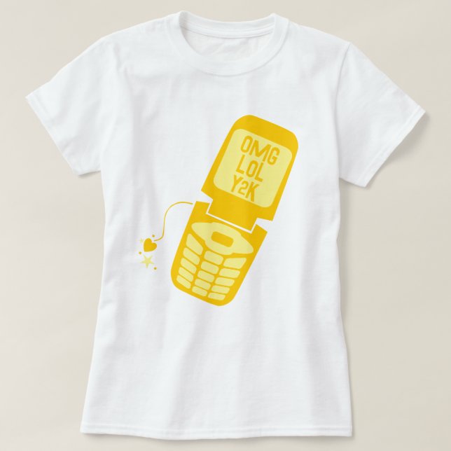 Retro Yellow Flip Phone T-Shirt (Design Front)