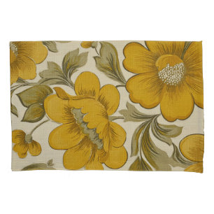Retro Yellow Flower Garden Aesthetic Pillowcase