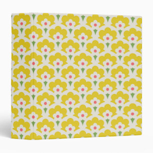 Retro Yellow Flower Garden Pattern Binder