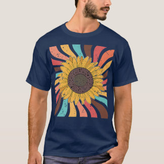 Retro Yellow Flower Gardner Nature Hippie Sunflowe T-Shirt