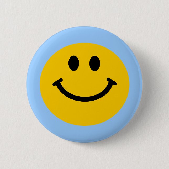 Retro Yellow Happy Face 2 Inch Round Button (Front)