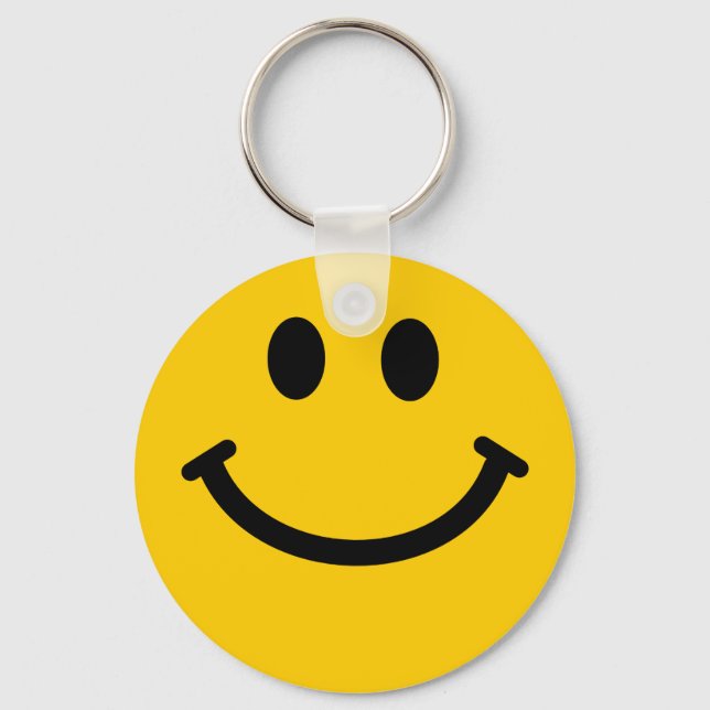 Retro Yellow Happy Face Keychain (Front)