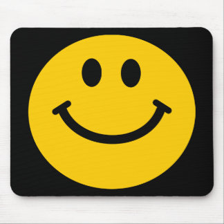 Retro Yellow Happy Face Mouse Pad
