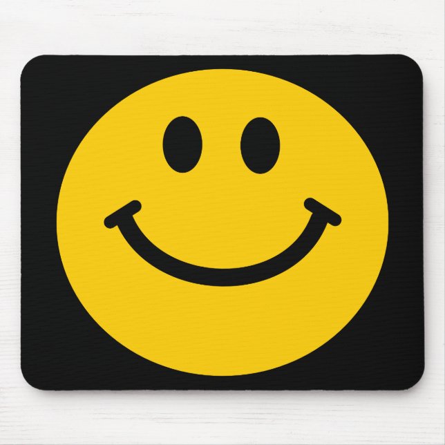 Retro Yellow Happy Face Mouse Pad (Front)