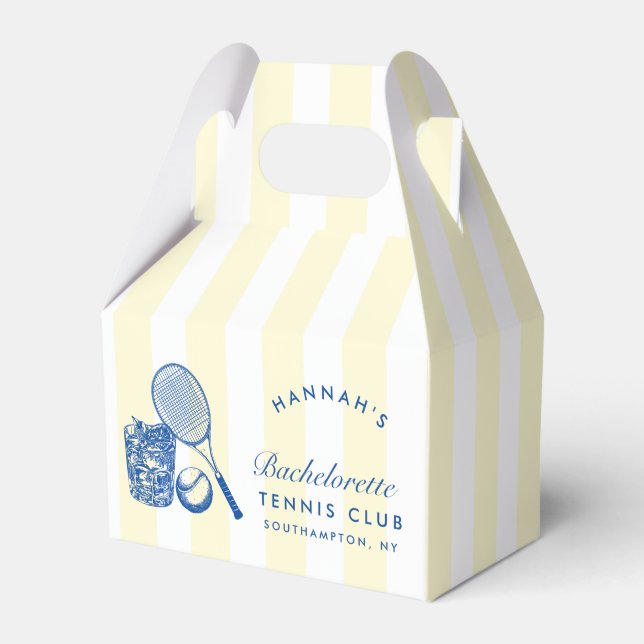 Retro Yellow Last Swing Before The Ring Tennis Bac Favor Box (Front Side)