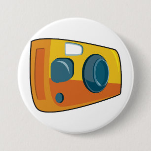 Retro Yellow Point and Shoot Film Camera 3 Inch Round Button