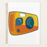 Retro Yellow Point and Shoot Film Camera Planner<br><div class="desc">Organize your photo shoots and daily tasks in style with this retro yellow point and shoot camera spiral planner. The cover features a fun and colorful cartoon graphic of a vintage film camera, perfect for photography students, professional creatives, and hobbyists. This notebook provides a practical space for scheduling, sketching, and...</div>