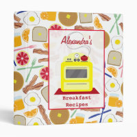 Retro Yellow Stove Breakfast Recipes Binder