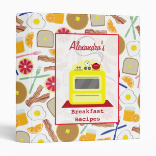 Retro Yellow Stove Breakfast Recipes Binder