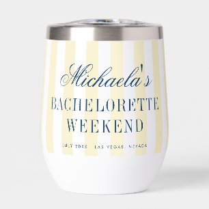 Retro Yellow Stripes Bachelorette Party