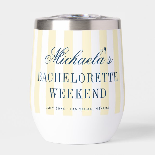 Retro Yellow Stripes Bachelorette Party (Front)