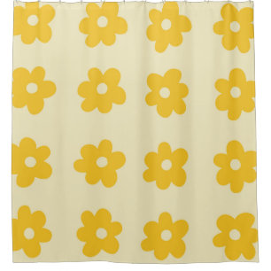 Retro Yellow Tropical Simple Flower Pattern