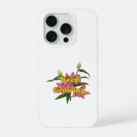 Retro Yellow Typography Pink Lily Floral Keep Grow