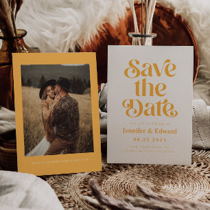 Retro Yellow Wedding  Save The Date