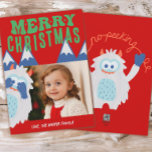 Retro Yeti Whimsical Kids Christmas Photo Holiday Card<br><div class="desc">Are you yeti for Christmas!? This whimsical peeking yeti Christmas card features a festive hand illustrated yeti design with fun retro fonts. Easily customize these cards using the personalization feature.</div>