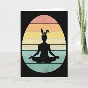 Retro Yoga Easter Egg Easter Day Mediation Womens Card