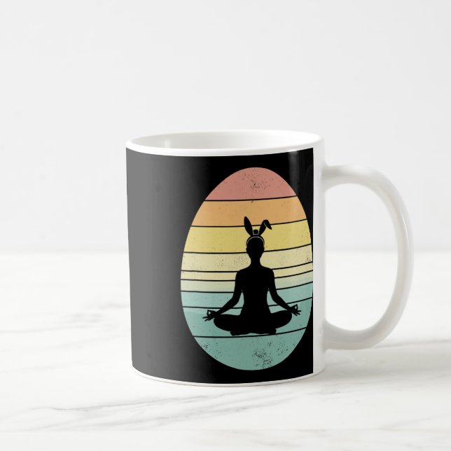 Retro Yoga Easter Egg Easter Day Mediation Womens  Coffee Mug (Right)