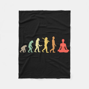 Retro Yoga Evolution Gift For Yogis And Yoga Lover Fleece Blanket