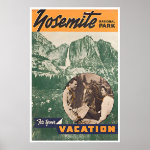 Retro Yosemite Art Vintage National Parks Poster