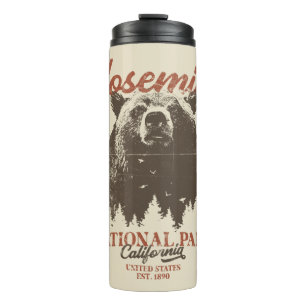 Retro Yosemite National Park California Black Bear Thermal Tumbler