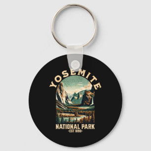 Retro Yosemite National Park Usa Vintage Hiking Keychain