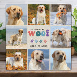 Retro You Had Me WOOF Custom 8 Photo Collage Dog Plaque<br><div class="desc">Introducing our "You Had Me at WOOF" photo plaque, the perfect addition to any dog lover's home. This dog plaque features a modern retro and cute design, with space for up to 8 pictures of your beloved pet. It's a great way to showcase your furry friend and celebrate the special...</div>
