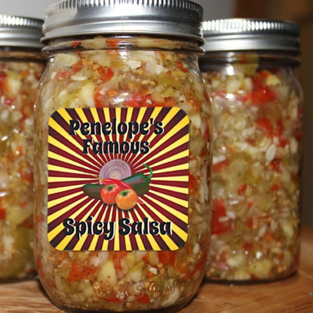 Retro Your Famous Salsa Canning Sticker Label (Creator Uploaded)