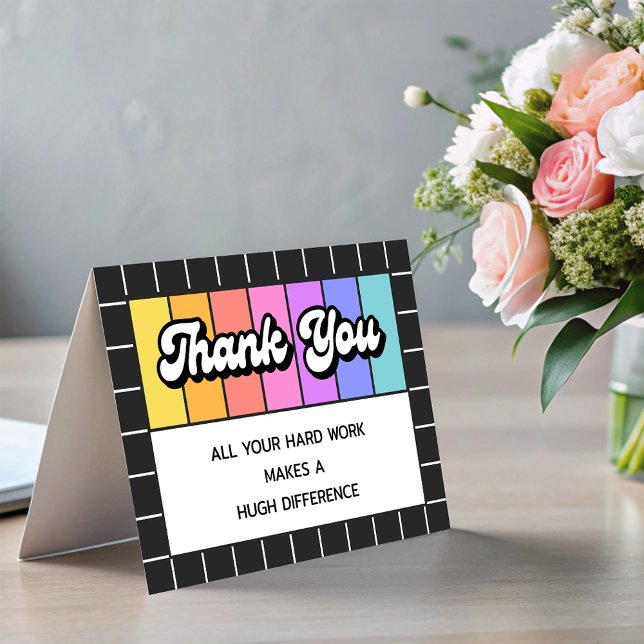 Retro Your HardWork Makes Huge Difference ThankYou Invitation (Retro Your HardWork Makes Huge Difference ThankYou Card)