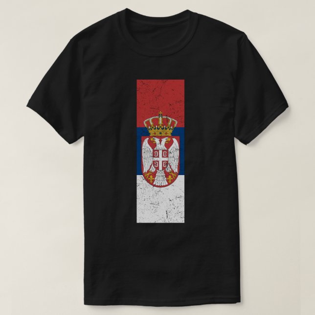 Retro Zastava i Grb Srbije  T-Shirt (Design Front)