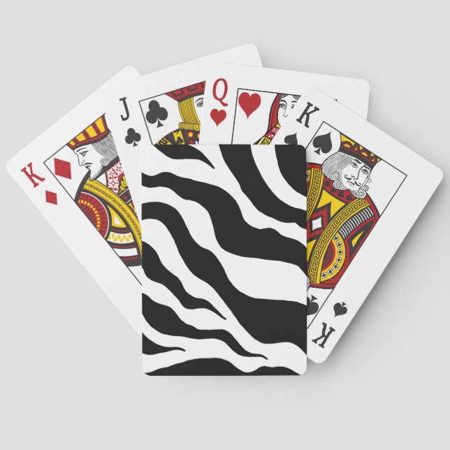 Retro Zebra Print Playing Cards  (Back)