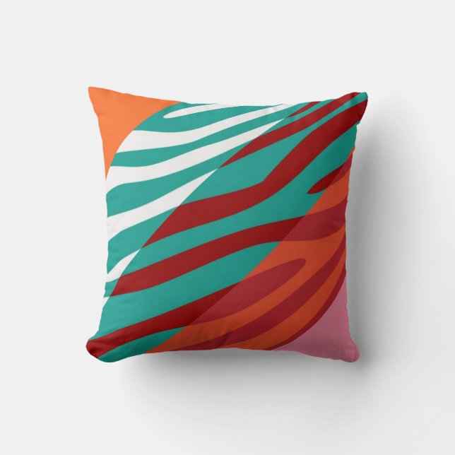 Retro Zebra Print Skin Pattern 8 Throw Pillow (Front)
