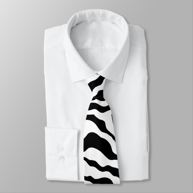  Retro Zebra Print Tie (Tied)