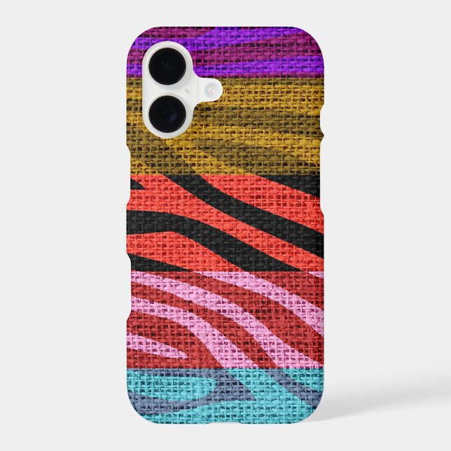Retro Zebra Skin Print Pattern Burlap Rustic #12 (Back)