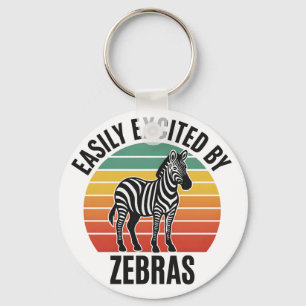 Retro Zebra Sunset with Fun Wild Spirit Keychain