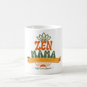 Retro Zen Mama Yoga Lotus Boho Coffee Mug