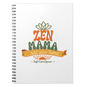 Retro Zen Mama Yoga Lotus Personalized Art Noteboo Notebook