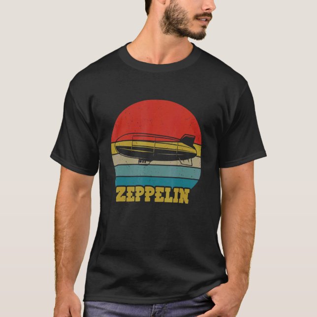 Retro Zeppelin  Dirigible Blimp Airship 70s 3 T-Shirt (Front)