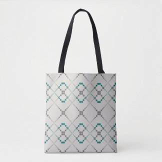 Retro zig zag geometric pattern tote bag