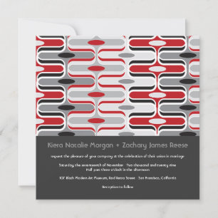 Retro Zig Zag Motif Art Moderne Mariage Invitation