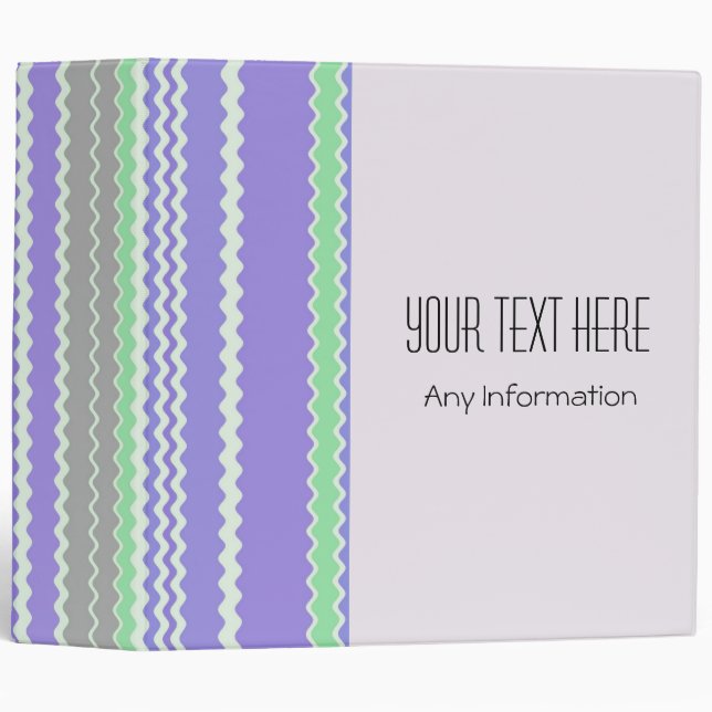 Retro Zigzag Stripes. Plain Colour Background Binder (Front/Spine)