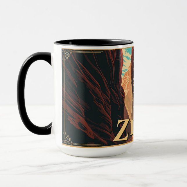 Retro Zion National Park Adventure Mug (Left)