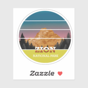 Retro Zion National Park Sunset Vintage Utah