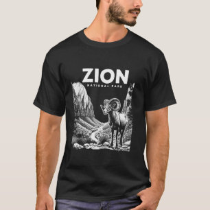 Retro Zion National Park Utah Bighorn Sheep Hiking T-Shirt