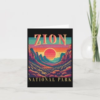 Retro Zion National Park Utah Mountain Women Men K Card