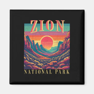 Retro Zion National Park Utah Mountain Women Men K Magnet