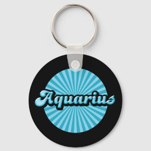 Retro Zodiac Aquarius Keychain